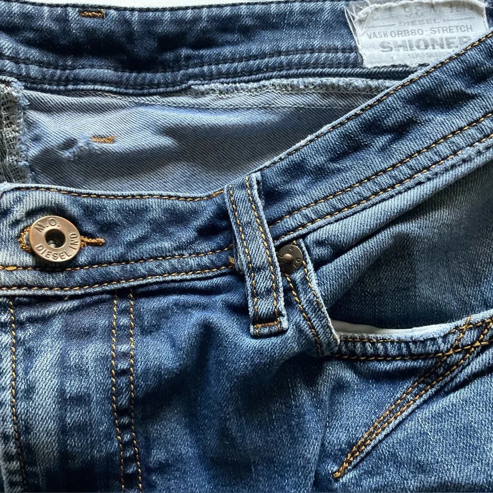 DIESEL Jeans Shioner Slim Skinny ORB80 Stretch Worn Faded Distressed Mens 36 32